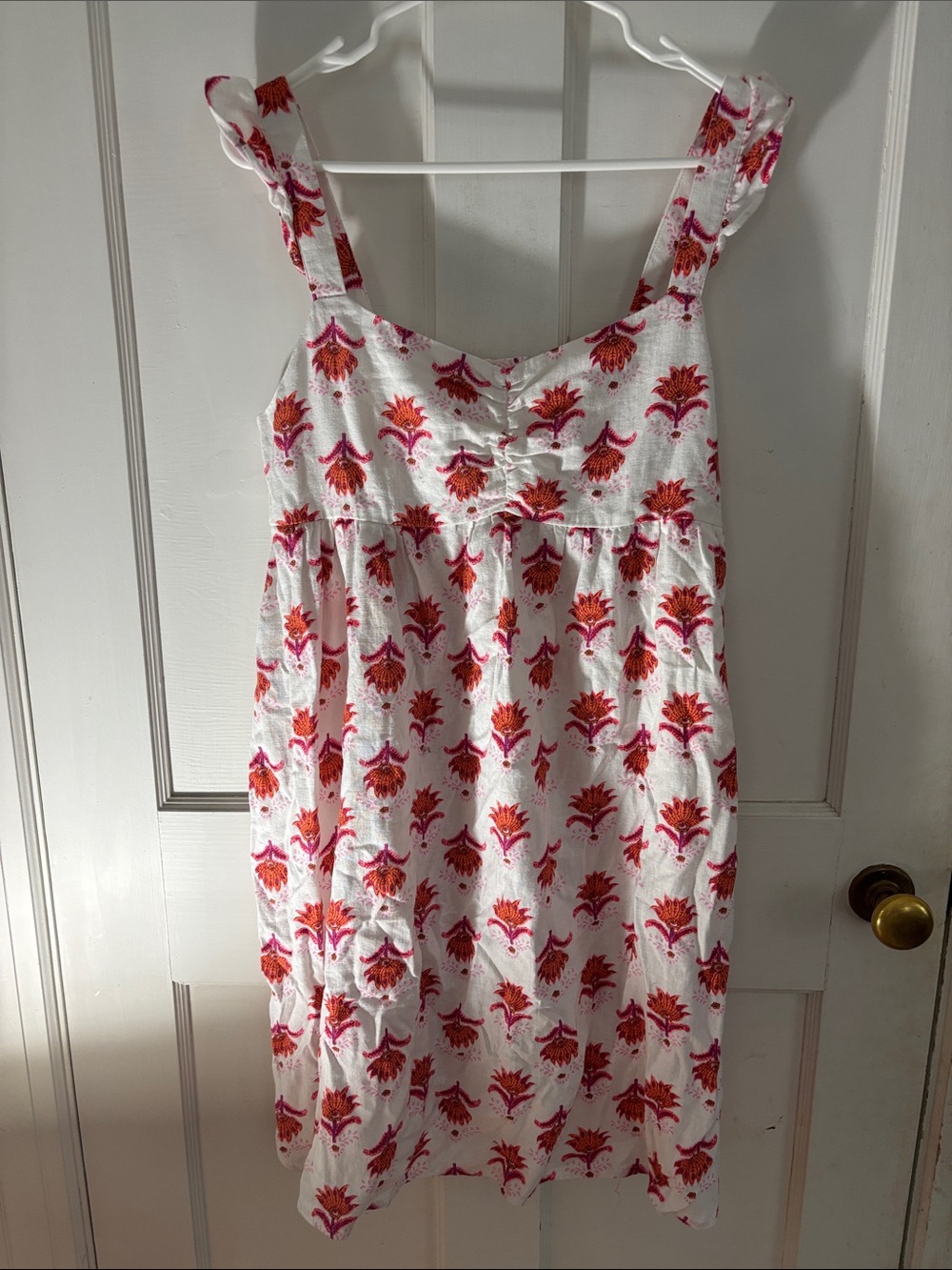 J. Crew White Dress with Pink and Orange Floral Print #4